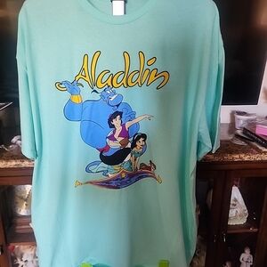 Disney Aladdin Jasmine Gennie and Abu On Magic Carpet Graphic Tee